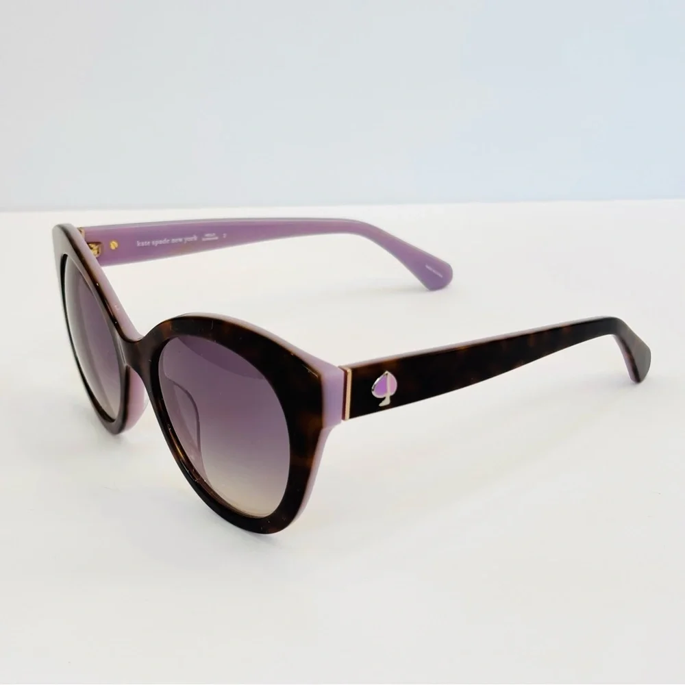 Kate Spade Karleigh/S 51mm Cat Eye Tortoise Sunglasses Havana/Plum New with case